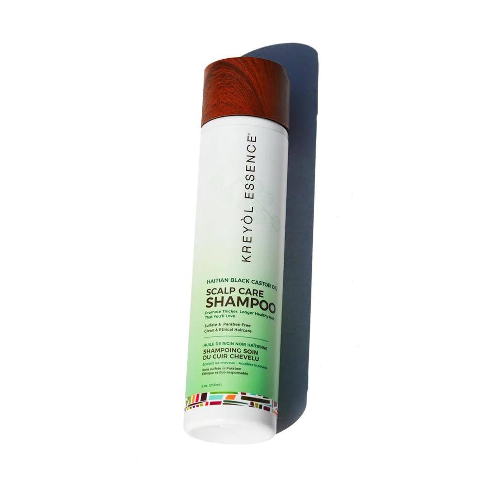 Kreyol Essence Rosemary Mint Shampoo with Haitian Black Castor Oil - Hair Thickening Shampoo for Thicker, Fuller-Looking Hair -Natural Peppermint Shampo for Women & Men, Paraben & Silicone Free, 8 oz
