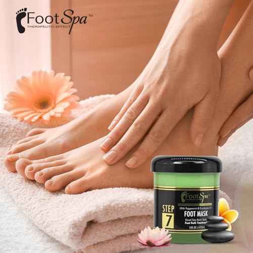Cream Mask for foot, 16 Oz With Peppermint and Eucalyptus Oil - Pedicure Massage for Tired Feet and Body, Hydrating, Fresh Skin - Infused with Hyaluronic Acid, Amino Acids
