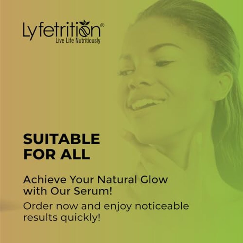 Lyfetrition Hyaluronic Acid Serum for Skin, Moisturizing and Hydrating Serum for All Types of Skin, 100% Natural Face Serum with Vitamin C & Aloe Vera (12 Fl Oz), Clear Serum, (Lyfe7581)