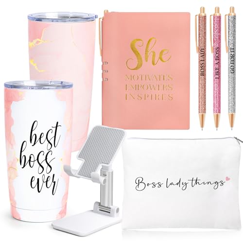 Suhctuptx Boss Gifts for Women, Christmas Gift for Female, Best Boss Lady Gifts for Women Funny Thank You Appreciation Day Basket Birthday Farewell Gift for Bosses Leader Manager Supervisor(Pink)