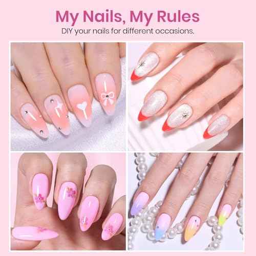 Beetles Medium Almond Nail Tips 576pcs 12 Sizes, Pre-Etched Soft Gel Nail Tips Half Matte Full Cover False Nail Tips Clear Acrylic Nails Glue on Nails DIY Nail Extension Gift for Women