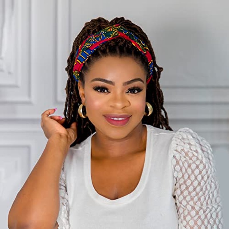 Toyotress Faux Locs Crochet Hair - 20 Inch 6 Packs Soft Natural Ombre Brown Long Pre-looped Faux Locs Crochet Braids, Curly Wavy Synthetic Braiding Hair Extensions (20 Inch, T30-6P)