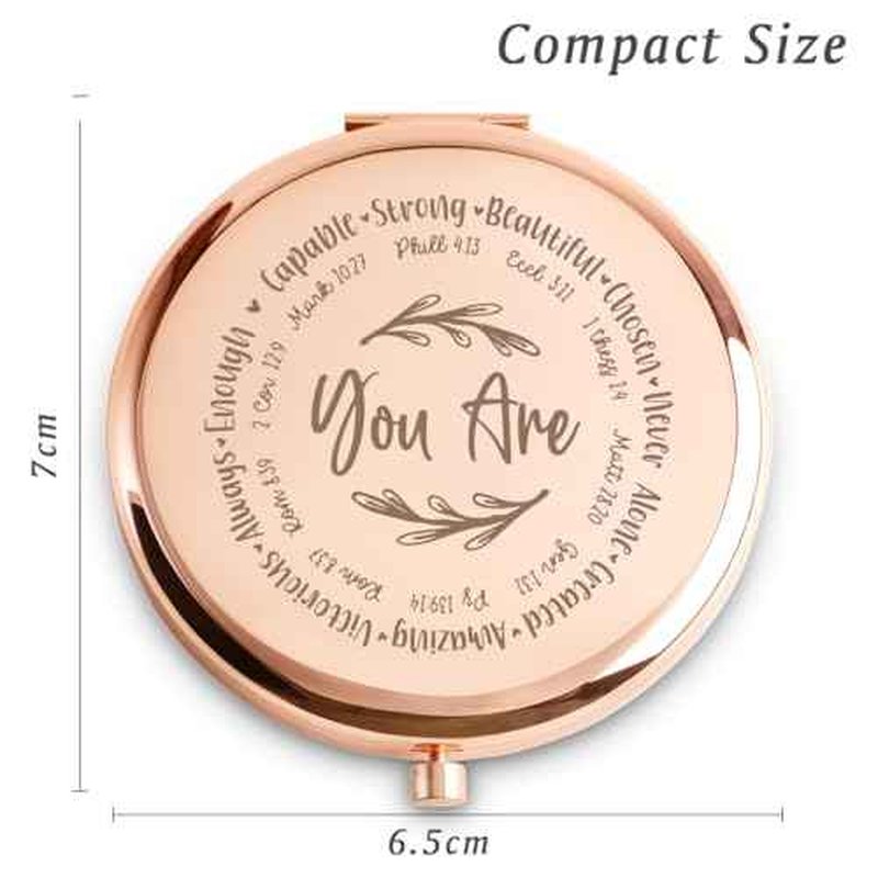 Stocking Stuffers for Women Girls, Christmas Birthday Gifts for Adult Teen Kid, Personalized Compact Mirror, Portable Makeup Mirror