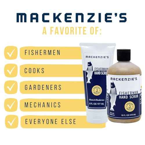 MacKenzie's Fisherman Hand Scrub - Gifts for Men - Gifts for Fisherman - Gifts for Cooks - Gifts for Gardeners - Cleansing & Deodorizing Hand Cleaner - 16 oz.