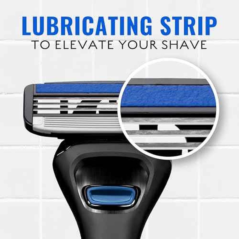 Jeremy's Razors for Men: Sprint 3 Blade Razor - Stainless Blades, Lubricating Strip, Precision Trimmer - Men's Shaving Essentials Kit, Travel Shaver Face Body Head Shavers (1 Razor 1 Cartridge)