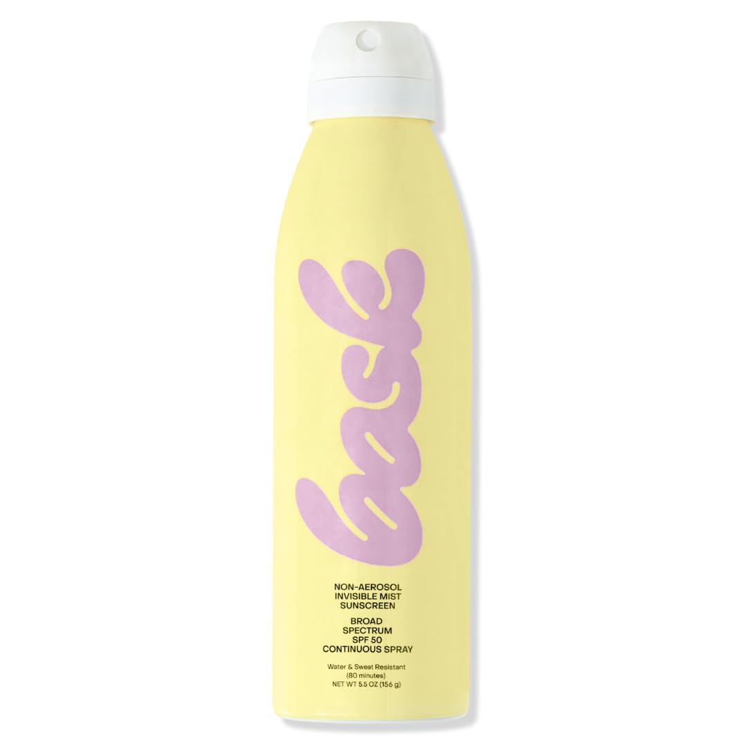 Bask SPF 50 Sunscreen Spray - Non-Aerosol, Broad Spectrum UVA/UVB Protection, Dermatologist Recommended, Moisturizing, Lightweight & Non-Greasy, 5.5 oz