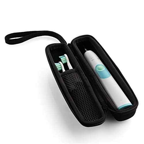 caseling Hard Toothbrush Travel Case Fits Philips Sonicare Protective Clean 4100 Sonicare 2 Series Portable Toothbrush Holder with Easy Grip Carry Strap (Small (Great for Travel))