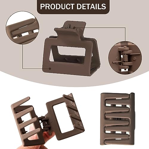 6 Pack Claw Clips Hair Clips for Women Girls Medium Rectangle 2 Inch Small Hair Clips for Thin or Medium Thick Hair