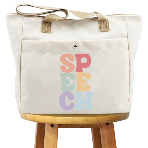 WCGXKO Speech Therapist Gift SPPECH Tote Bag For SLP Speech Therapy Student SLP Graduation Gift