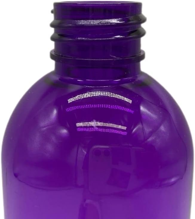 Purple Cosmo Bottles - 4 oz Refillable Containers with Black Disc Caps | 12 Pack for Essential Oils, Hair & Cleaning Products