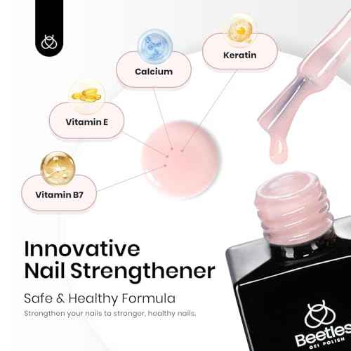 Beetles Rubber Base Gel Nail Polish, 6 Colors Nude Gel Polish Pink Peach Neutral Sheer French Tips Base Colors for Nails Base Flexible U V LED Soak Off Gel Kit for DIY Home Manicure Winter Nail Gifts