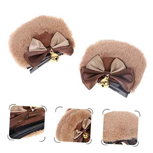 FRCOLOR 2 Pairs Bear Ear Hair Clips - Cute Women's Barrettes & Animal Ears Headband - Kawaii Anime Hair Accessories