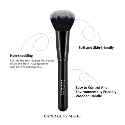 Daxstar Makeup Brushes with a Foldable Case, Makeup Kit 15PCS, Make up Brushes Set Black with 4 Makeup Sponges