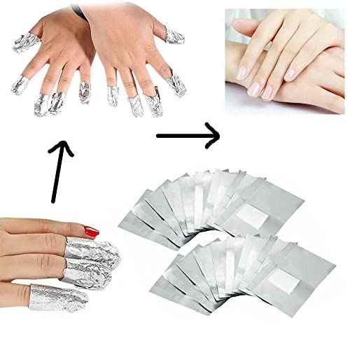 400Pcs Nail Polish Remover Gel Nail Foil Wraps Aluminium Soak Off Foils Cotton Pads Gel Nail Polish Wraps Removal Tool Finger Nail Polish Remover with Lint-Free Lager Cotton Pad