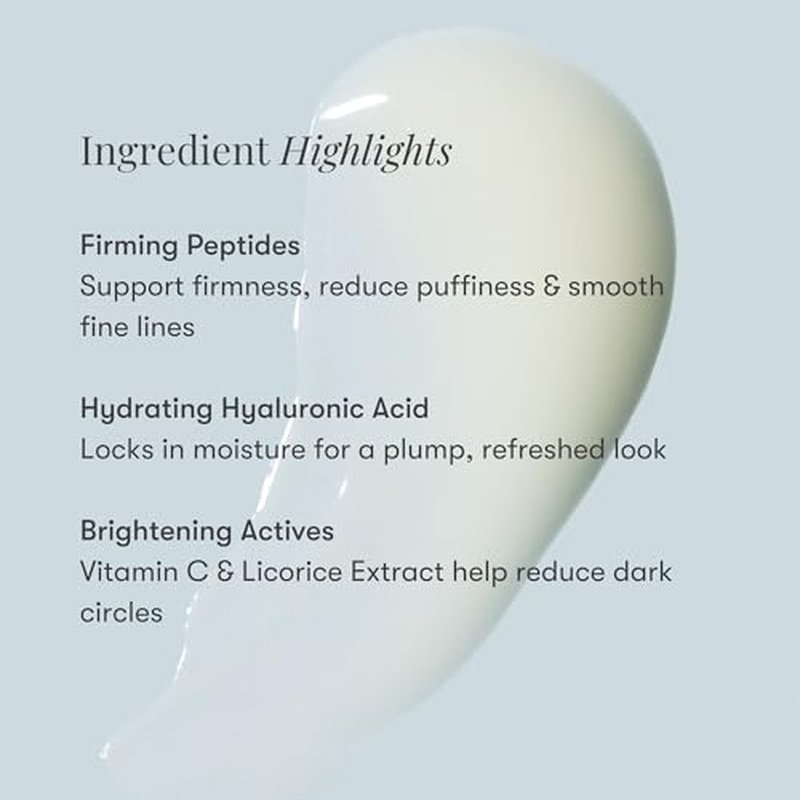 Daily Practice by Dr. B Firm and Restore Eye Cream - Anti-Aging Under Eye Cream with Peptides & Hyaluronic Acid - Brightening, Hydrating for Dark Circles & Puffiness - Paraben & Phthalate-Free - 15ml