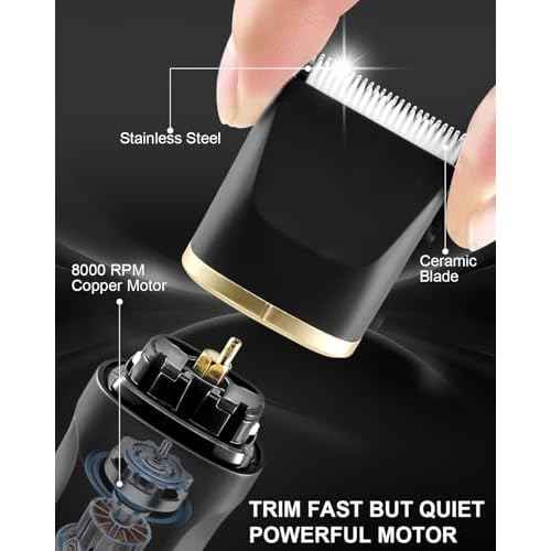 AREYZIN Body Hair Trimmer Men: Manscape 3 in 1 Electric Razor, Hair Trimmer for Body Groomer,Beard, Nose/Ear Hair,USB-C Replaceable Dock Ceramic Blade Heads,Christmas Gifts for Men