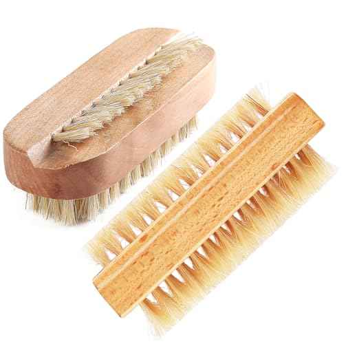 Nail Brush For Cleaning Fingernails, 2Pcs Bamboo Brush For Nail Scrubber, Flexible Bristle Finger Nail Brush To Clean Under Nails Dirt, Nail Scrub Brush Toenail Brush For Kids And Women (2pcs brush)