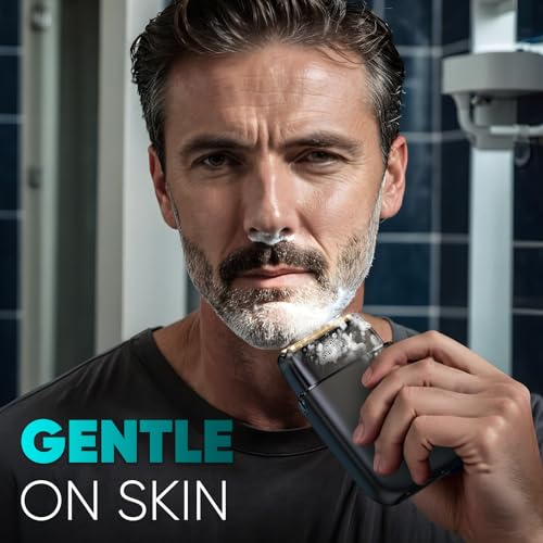 Electric Razor for Men Face, Electric Shavers for Men, Cordless Portable Rechargeable Waterproof Foil Shavers with LED Display, 3 Speeds, Travel Lock for Beard and Face Shaving (Black)