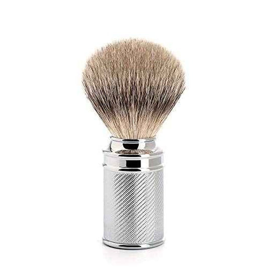 M?HLE Traditional Silvertip Badger Shaving Brush | Chrome Plated Stainless Steel Handle | Luxury Shave Accessory for Men