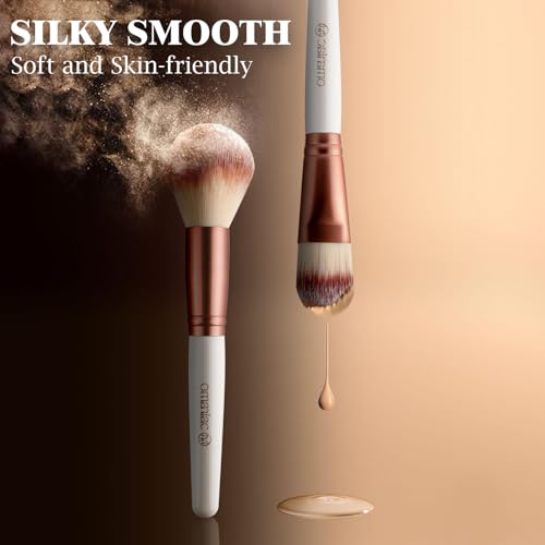 OMANIAC Makeup Brush Set, 20Pcs Professional Makeup Brushes for Foundation, Powder, Eyeshadow, Concealer Cream, Blush Buffe etc, with White Makeup Brushes Kit Case