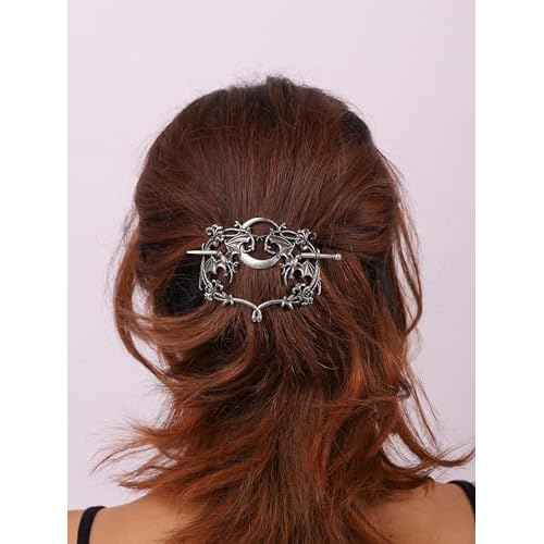 HAQUIL Crescent Moon Bat Hairpin Metal Bat Wings Hair Barrettes Vintage Gothic Hair Clip for Women