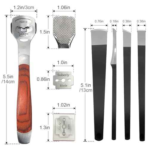 36 Pcs Callus Shaver for Feet Set, Foot Callus Shaver, (1 Stainless Foot File &1 Foot File Heads & 4 Pedicure Knife & 30 Replacement Slices Blades)