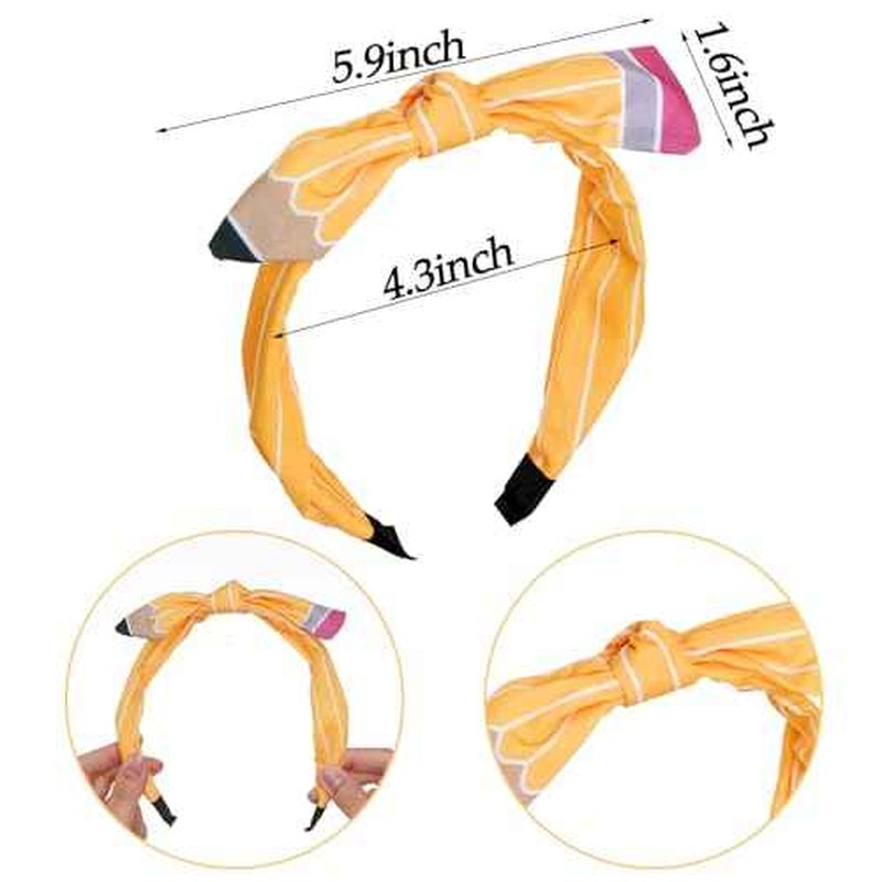 4Pcs Pencil Hair Bow Clips Headband Accessories Set Back to School Stuff for Girl Kindergarten First Day of School Outfits