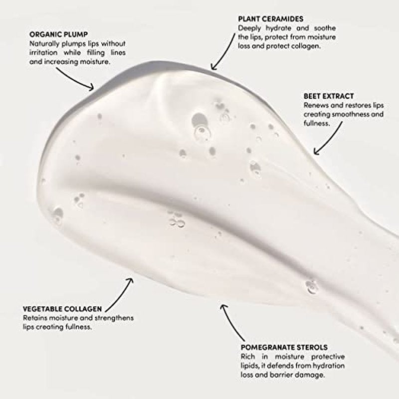 Fitglow Beauty | Night Lip Serum | Lip Sleeping Mask | Plant-Powered Natural Overnight Lip Mask Treatment | Hydrating Moisturizer for Dry Cracked Chapped Lips | Skincare | 1 Tube (10g), Clear