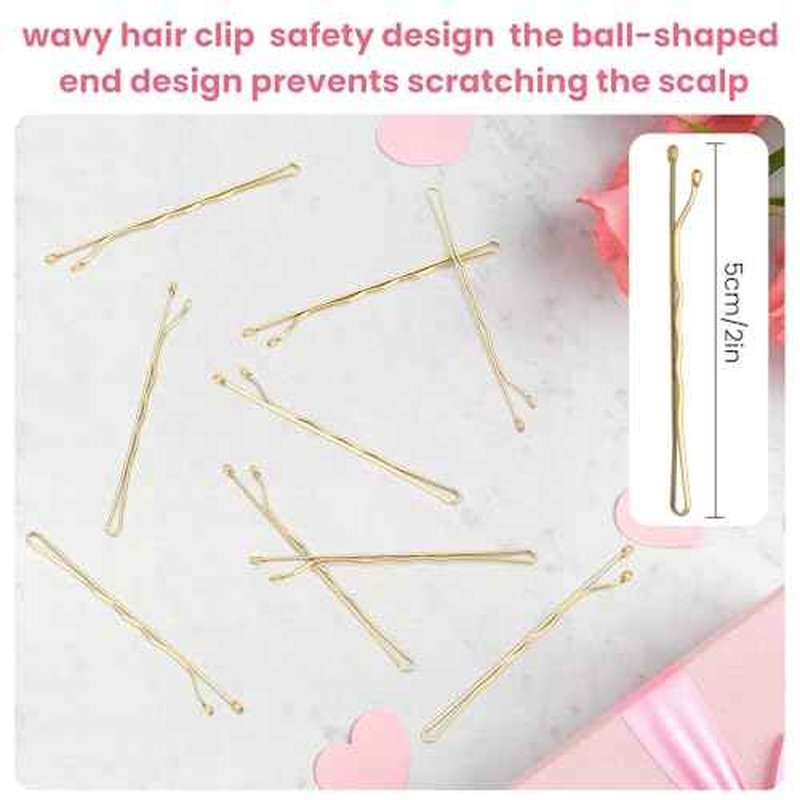 Blonde Bobby Pins, Pain-Free Hair Clips, Best Size 2in for Women and Girls (Golden -01)
