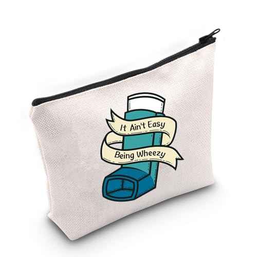 JXGZSO Asthma inhaler Bag It Ain't Easy Being Wheezy Organization Bag Respiratory Therapist Gifts