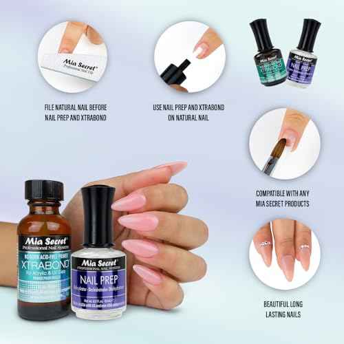 Mia Secret XTRABOND No-Burn Acid-free Primer 1/2 oz. for Acrylic and UV Gels