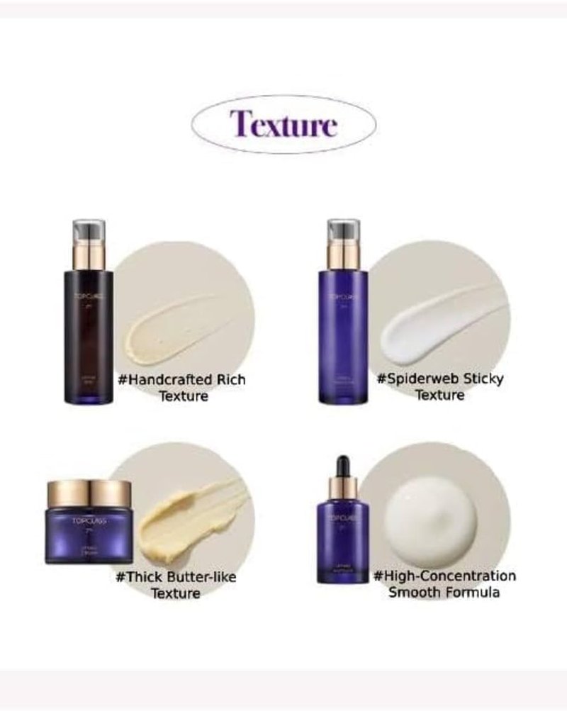 TopClass Lifting 7th Skincare Set - Korean Anti-Aging 4-Piece Set with Toner, Emulsion & Cream for Firming and Hydrating | 4.05 fl oz & 1.69 fl oz