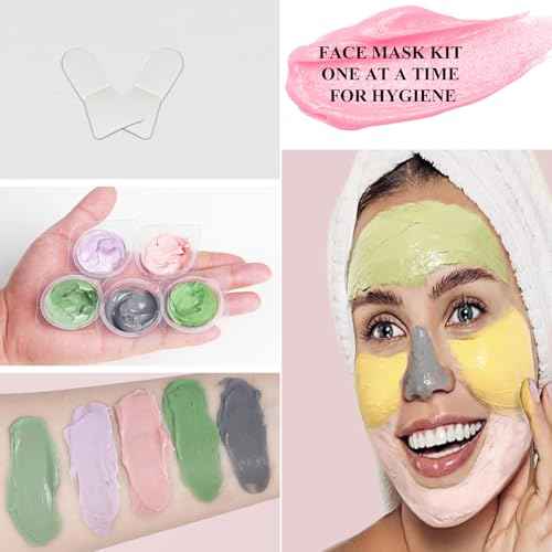 Clay Mask Set 20 Pods, Face Mask Skin Care, Green Tea, Turmeric, Dead Sea Mud, Rose, 24K Gold, Eggplant, Avocado, Mud Mask Deep Cleansing Skin, Blackhead Removal, Men & Women Facial Mask