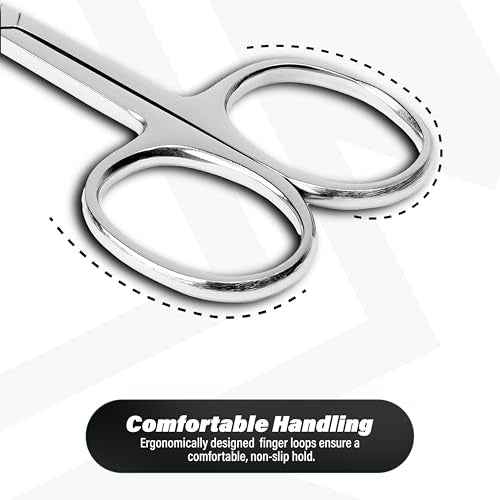 Cuticle Scissors Extra Fine Curved - 3.5¡± Stainless Steel Grooming Nail Scissors for Women and Men - Small Manicure Beauty Scissors for Toenails, Fingernails, Eyebrows, Facial Hair, Cuticles, Dry Skin
