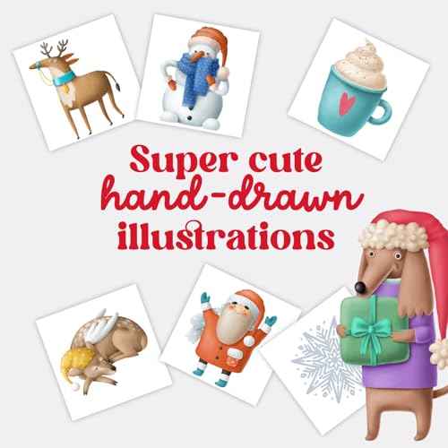 Kids Temporary Tattoos Winter Holidays ? 50 Festive Hypoallergenic Tattoos | Snowflakes, Christmas party favors | Made in Europe | Safe & Non-Toxic, Pre-Cut, Easy to Apply