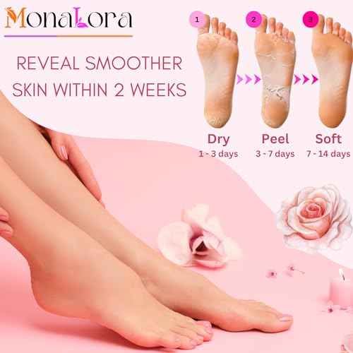 Foot Peel Mask for Dry, Cracked Heels ? Exfoliating Callus Remover with Natural Fruit Extracts ? Baby Soft Feet in 1 Week ? 2 Packs | Strawberry Scent