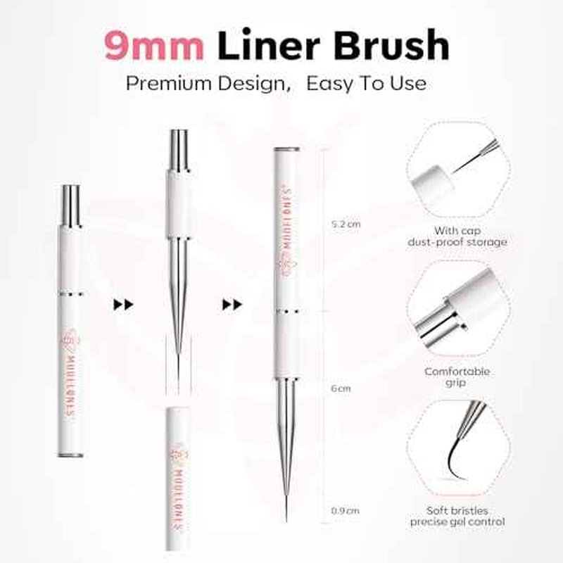 modelones Base Coat Builder Nail Gel, Clear Builder Nail Polish 7-in-One with Detachable Liner Nail Brush LED Lamp Cured Strengthener Color Rubber Base Coat for Apex Building Extension Thickening 10ml