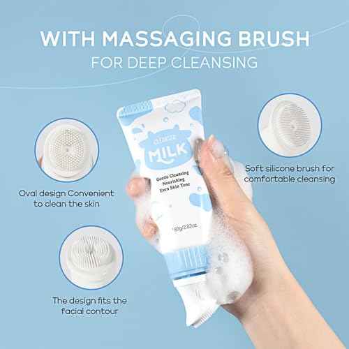 9PCS Milk Skin Care Sets for Women, Kids Skin Care Set for Girls Ages 8-12, Girls Skin Care for Kids Age 8-12, Cleanser,Serum,Cream,Eye Cream,Toner,Masks,Hairband,Brush, Gifts for Teenage girls