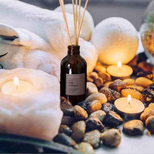 6 Pack 2oz Amber Glass Bottles for Vanilla Extract, Boston Round Leak-Proof Brown Glass Jars with Caps, Bonus Funnel - Ideal for Homemade Extracts, Essential Oils, DIY Christmas Party Gift Supplies