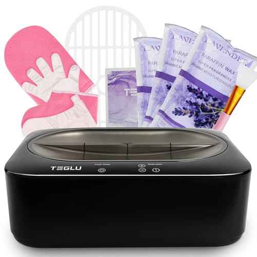 Upgraded Paraffin Wax Machine for Hand and Feet 4000ML, Teglu Paraffin Bath Moisturizing Kit with 3X 450g Paraffin Wax Refill for Hand and Foot Spa at Home, Paraffin Wax Warmer Black