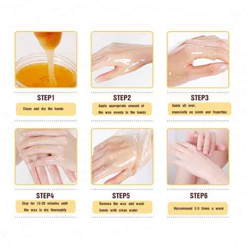 2PCS/Set Honey Milk Hand Wax Mask Moisturizing Paraffin Peel Off Wax Hydrating Nourishing Repair Skin Film Cream Exfoliating Calluses For Cracked,Dry,Aging Hands