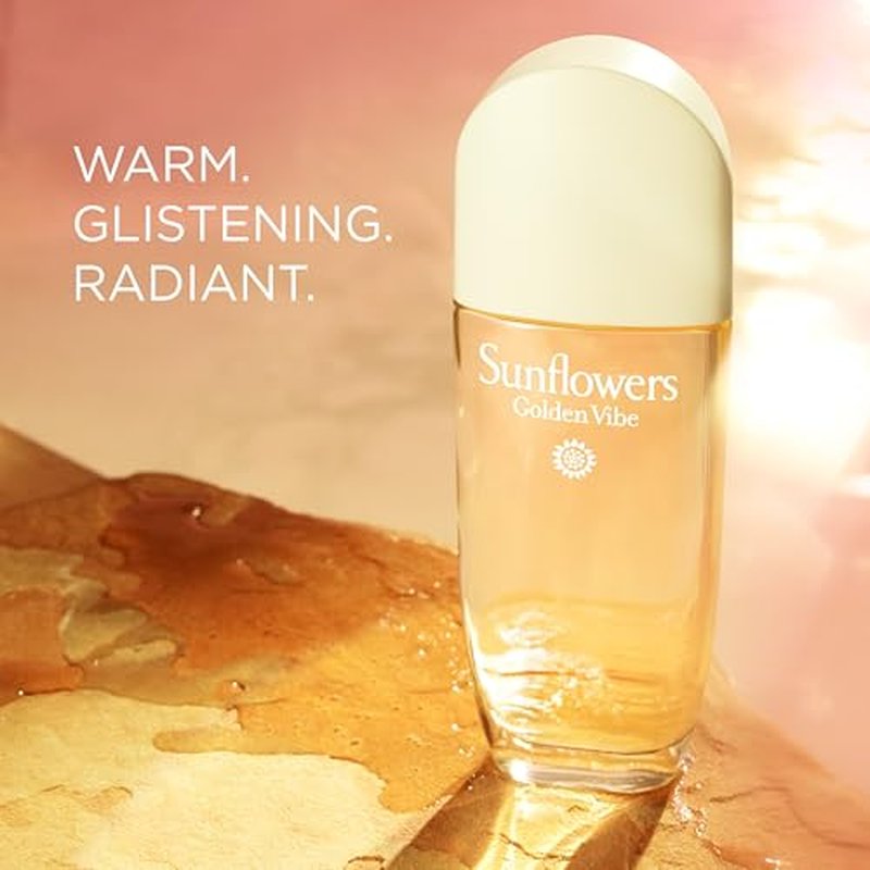Elizabeth Arden Sunflowers Golden Vibe Women's Perfume, Floral Parfum, Notes of Vanilla, Petit Grain, & Coconut Flower, Eau de Toilette, 3.3 fl oz