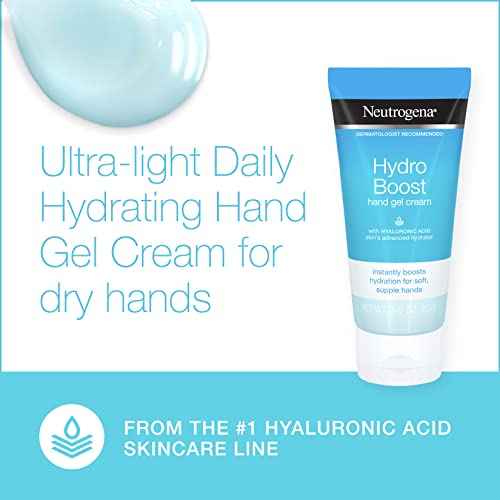 Neutrogena Hydro Boost Hydrating Hand Gel Cream with Hyaluronic Acid for Instantly Quenched, Soft & Supple Hands, Lightweight, Non-Greasy & Quick Absorbing Hand Lotion, Travel Size, 3 Oz