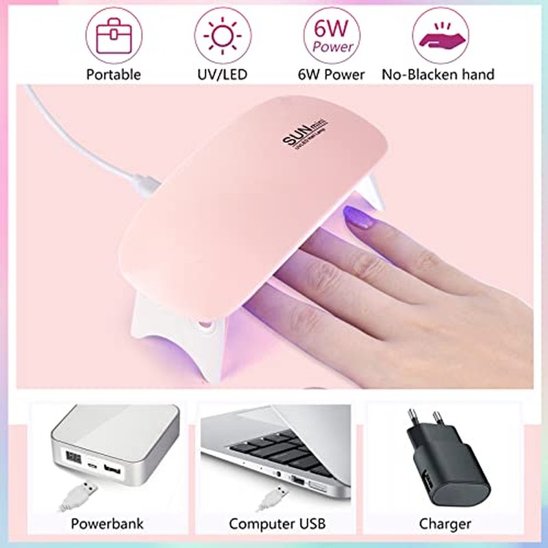 Nail Practice Hand for Acrylic Nails, Flexible Practice Nail Hand Training Kits, Movable Fake Nail Hand to Practice Fake Nails with Nail Drill, Nail Dryer Lamp, 12 Colors Acrylic Powder Beginners Kit