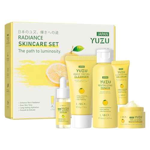 LAIKOU Skin Care Set, Gifts for Women, Skin Care Routine Kit for Women, Skincare Gift Set with YUZU Cleanser, Toner, Serum, Eye Cream, Face Cream Mother's Day Christmas Birthday Daughter Wife