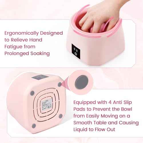 Yokilly Nail Soaking Bowl Heated: 50% Faster Nail Soak off Bowl for Women Nail Beginner - Electric Manicure Nail Bowl for Home Salon