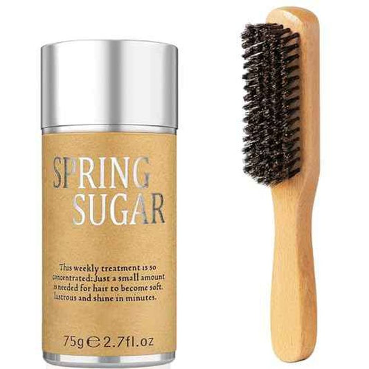 Slick Back Hair Brush & Hair Wax Stick Set for Slick Back ? Boar Bristle Hair Brush for Sleek, Control, Flyaways & Baby Hairs ? Slick Back Brush for Women, Dancer, Cheer