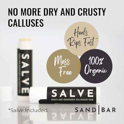 SandBar Callus Removal, Hand Callus Remover Salve Balm Stick for Working Hands, Lightweight Dead Skin Remover Tool Grit Surface, Knurled Handle, Magnetic Cap Hand File 4" - Black