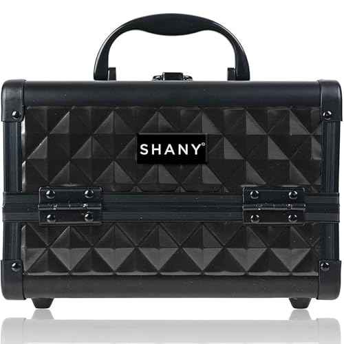 SHANY Chic Makeup Train Case Cosmetic Box Portable Makeup Case Cosmetics Beauty Organizer Jewelry storage with Locks, Multi trays Makeup Storage Box with Makeup Mirror - Twilight