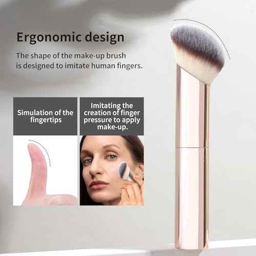 MAANGE 9 PCS Makeup Brush Set Foundation Brush Double Makeup Brushes for Blending Liquid Powder Concealer Cream Blush Buffe Contour Make up Brush Kit (Gold)